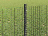 Welded Wire Fence with Post 50 x 0.8 m PVC-Coated Steel Grey 3336630