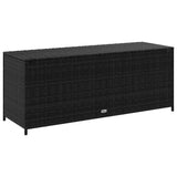 Garden Storage Box Black 150x50x60 cm Poly Rattan 43134