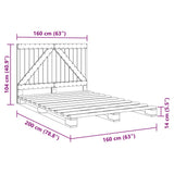Bed Frame without Mattress with Headboard 160x200 cm Solid Wood 3281553