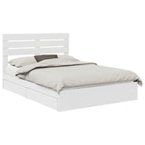 Storage Bed with Headboard White 140 x 190 cm Engineered Wood 3411569