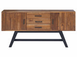 TV Stand with Drawer Natural 110 x 30 x 75 cm Solid Teak Wood 42017954