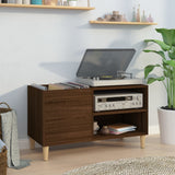 Record Cabinet Brown Oak 84.5x38x48 cm Engineered Wood 831948