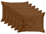Cushion Cover 6 pcs HOUTEN Light Brown 80 x 80 cm Flannel 921818