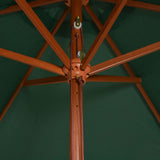 Garden Parasol 200x300 cm Wooden Pole Green 42959