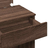 Dressing Table with LED Brown Oak 100x40x120 cm 848212