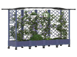 Raised Bed with Trellis and Roof Grey 203.5 x 40 x 129 cm PP 3423154