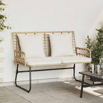 Garden Bench Brown and Cream Poly rattan, steel 42010354