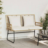 Garden Bench Brown and Cream Poly rattan, steel 42010354