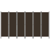 ZNTS 6-Panel Room Divider Brown 300x180 cm 320728