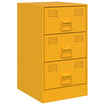 ZNTS Bedside Cabinet Mustard Yellow 34.5x39x62 cm Steel 841781