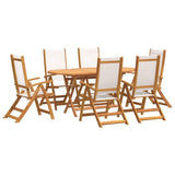 7 Piece Garden Dining Set Solid Wood Acacia and Textilene 3279284