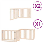 Dog Gate with Door Foldable 8 Panels 640 cm Poplar Wood 3155666