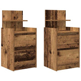 Bedside Cabinets with 2 Drawers 2 pcs Old Wood 38x34x80 cm 861370