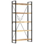 ZNTS 5-Tier Bookcase 90x30x180 cm Solid Mango Wood 286581