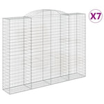 Arched Gabion Baskets 7 pcs 300x50x220/240 cm Galvanised Iron 3146814