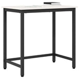 Table White 80 x 50 x 77 cm Engineered Wood and Steel 873791
