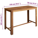 246670 Bar Table and Stool Set 7 Pieces Solid Acacia Wood