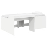 Kids'High Bed Frame with Desk White 75 x 190 cm 3422683
