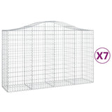 Arched Gabion Baskets 7 pcs 200x50x120/140 cm Galvanised Iron 3145666