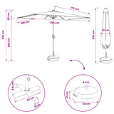 Garden Parasol with LED Lights and Base 200 x 300 cm Polyester 42036243