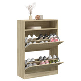 Shoe Cabinet with 2 Flip-Drawers Sonoma Oak 80x34x116 cm 3214408