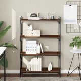 Bookcase 4-Tier Brown Oak 80x30x120 cm Engineered Wood 837676