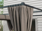 3 x 3m Moving Canopy Metal Pergola, with Curtains - Grey T3398P317588