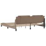 Bed Frame with LED without Mattress "Zadar" Cappuccino 200x200 cm 3214135