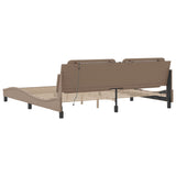 Bed Frame with LED without Mattress "Zadar" Cappuccino 200x200 cm 3214135