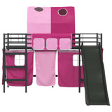 Kids'Loft Bed Frame Black and Pink 75 x 190 cm Metal 42020843