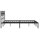 ZNTS Metal Bed Frame without Mattress with Headboard Black 160x200cm 355270