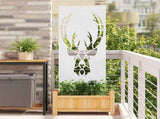 Garden Privacy Screen White 50 x 140 cm Cold-rolled steel 876330