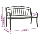Garden Bench with Table Grey 120 cm Steel 319585