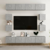 8 Piece TV Cabinet Set Concrete Grey Engineered Wood 3079069
