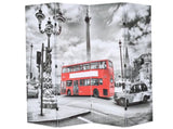 Folding Room Divider 160x170 cm London Bus Black and White 245874