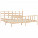 ZNTS Bed Frame without Mattress Solid Wood Pine 3192116