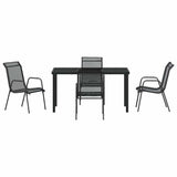Garden Dining Set 5 pcs Black Powder-Coated Steel 3379137