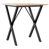 ZNTS Dining Table X-Frame 60x60x75 cm Solid Wood Pine and Steel 3282692