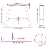 Coffee Table Legs A-Shaped 2 pcs 50x cm Steel 4012819