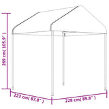 Gazebo with Roof White 2.28x2.23x2.69 m Polyethylene 362635