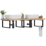 Basin Shelf Wall Mounted Steel and Solid Wood Acacia 3302917