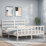 Bed Frame without Mattress White 160x200 cm Solid Wood Pine 3191917