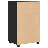 Rolling Cabinet Black 55x40x91 cm Engineered Wood 853183