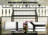 Polycarbonate Greenhouse with Hinged Door, Top Vent, Lean-to Green House, Walk-in Greenhouse, 4 x T3398P549947