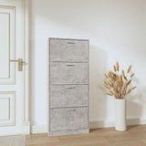 Shoe Cabinet Concrete Grey 59x17x150 cm Engineered Wood 342521