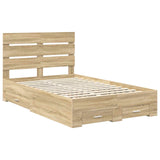 Bed Frame with Drawer Sonoma Oak 135 x 190 cm Engineered Wood 3411982