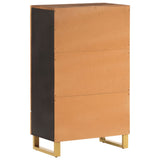 Highboard Brown and Black 60x33.5x100 cm Solid Wood Mango 356813