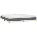 Bed Frame without Mattress Dark Grey 193x203 cm King Fabric 346863