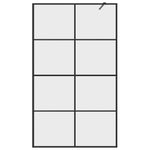 Walk-in Shower Wall with Clear ESG Glass 115x195 cm Black 151036