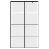 Walk-in Shower Wall with Clear ESG Glass 115x195 cm Black 151036
